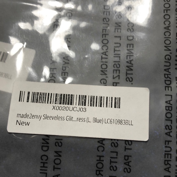 Fits 8-10 Blue glitter sleeveless midi - Picture 7 of 8